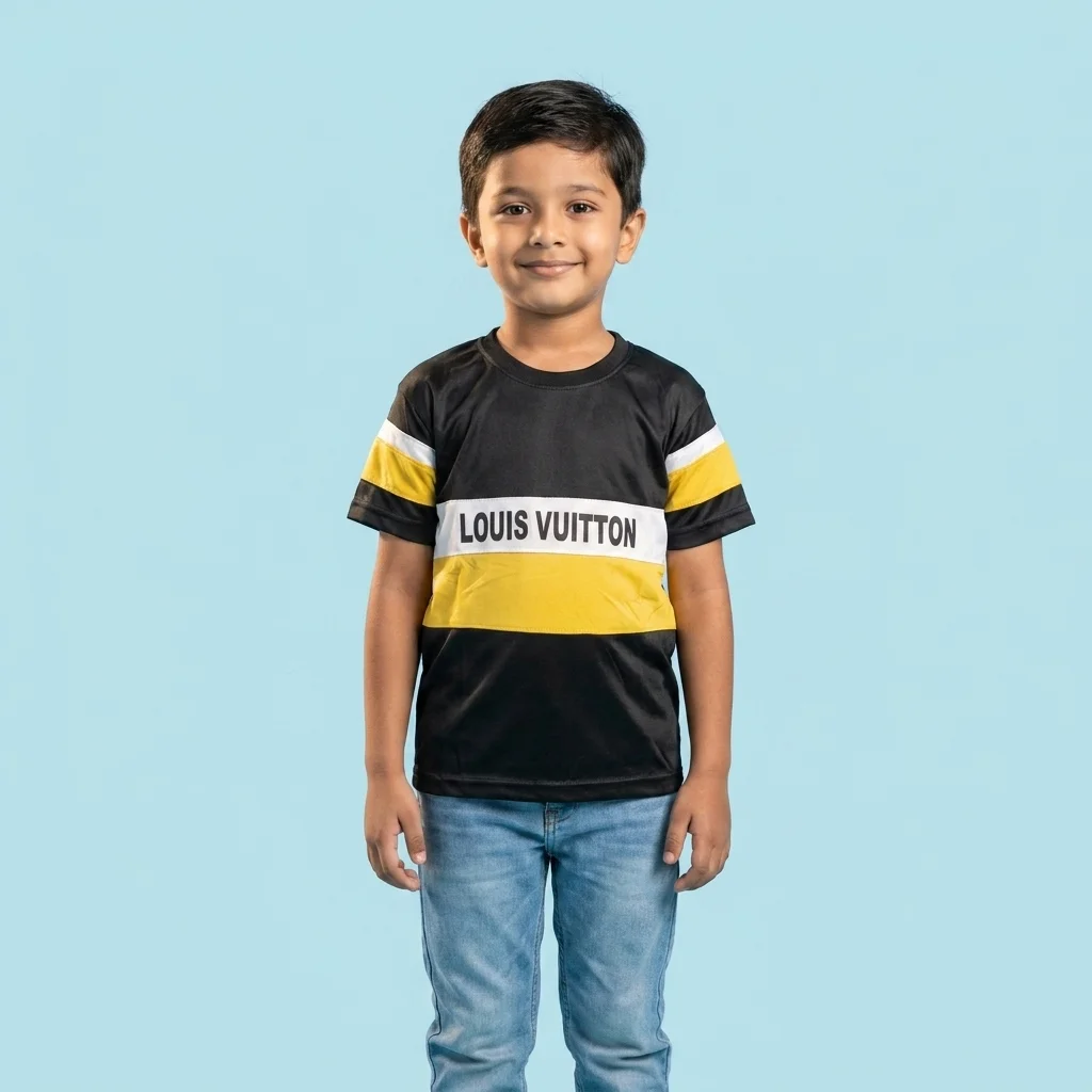 Kids Dry Fit Black white Tee Shirt - Dry Fit