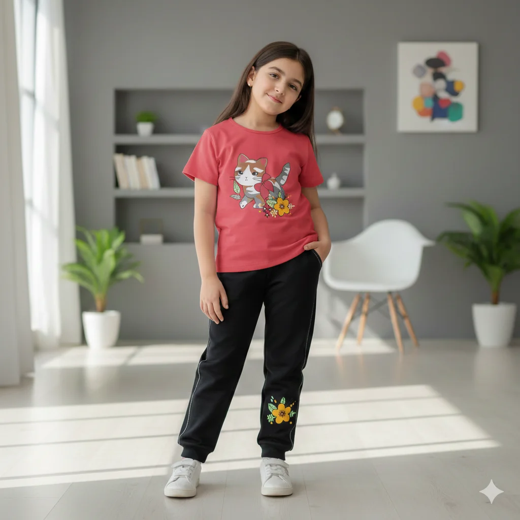 Kids – Red Cat, Shirt, Trouser Track Suite For Kids