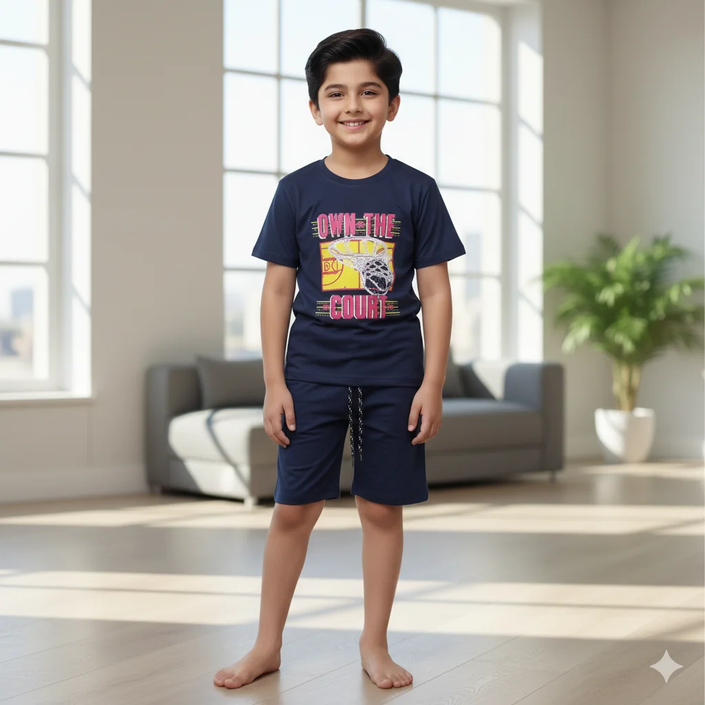 Kids – Night suite Navy Blue Basket Ball For Boys