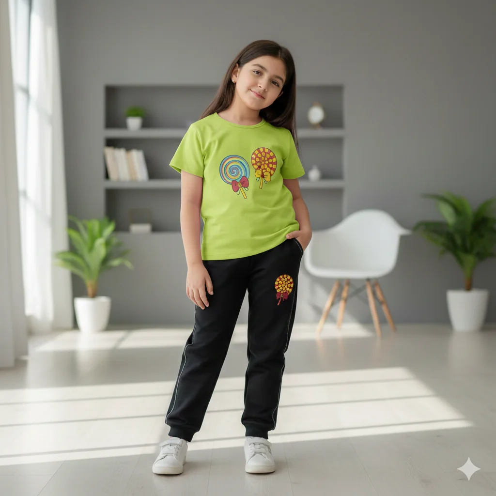 Kids – Yellow Lolly Pop, Shirt, Trouser Track Suite For Kids