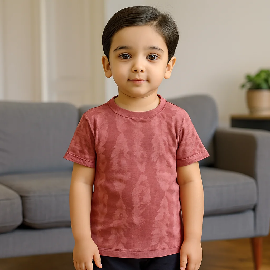 Kids Tie Dye Maroon Tee Shirts - 100% Cotton