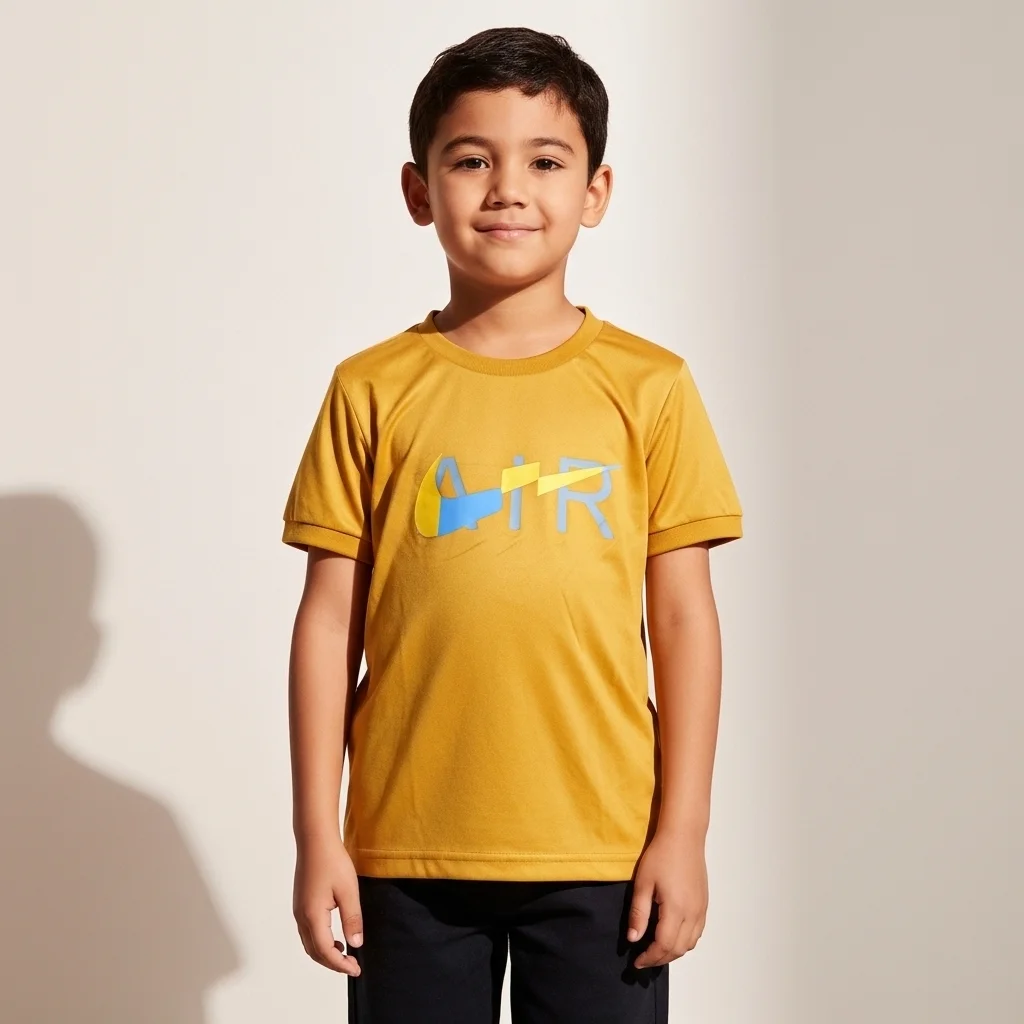 Kids Dry Fit Mustard Tee Shirt - Dry Fit