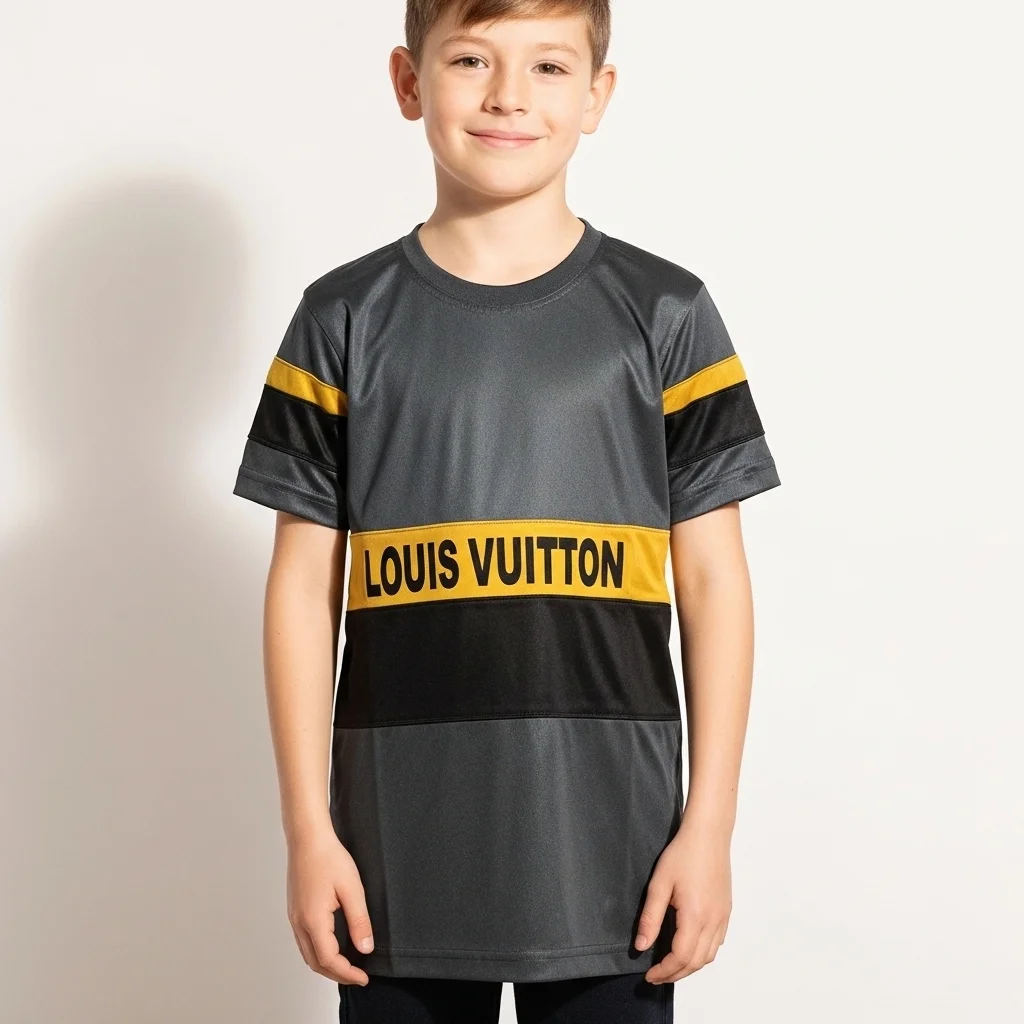 Kids Dry Fit Grey Yellow Tee Shirt - Dry Fit