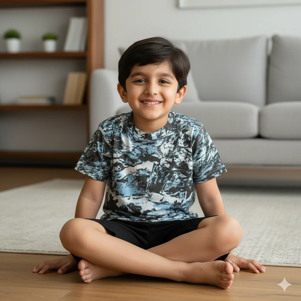 Kids Tie Dye Farozi Grey Tee Shirts - 100% Cotton