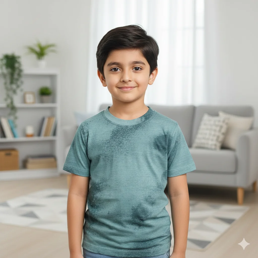 Kids Tie Dye Green T-Shirt - 100% Cotton