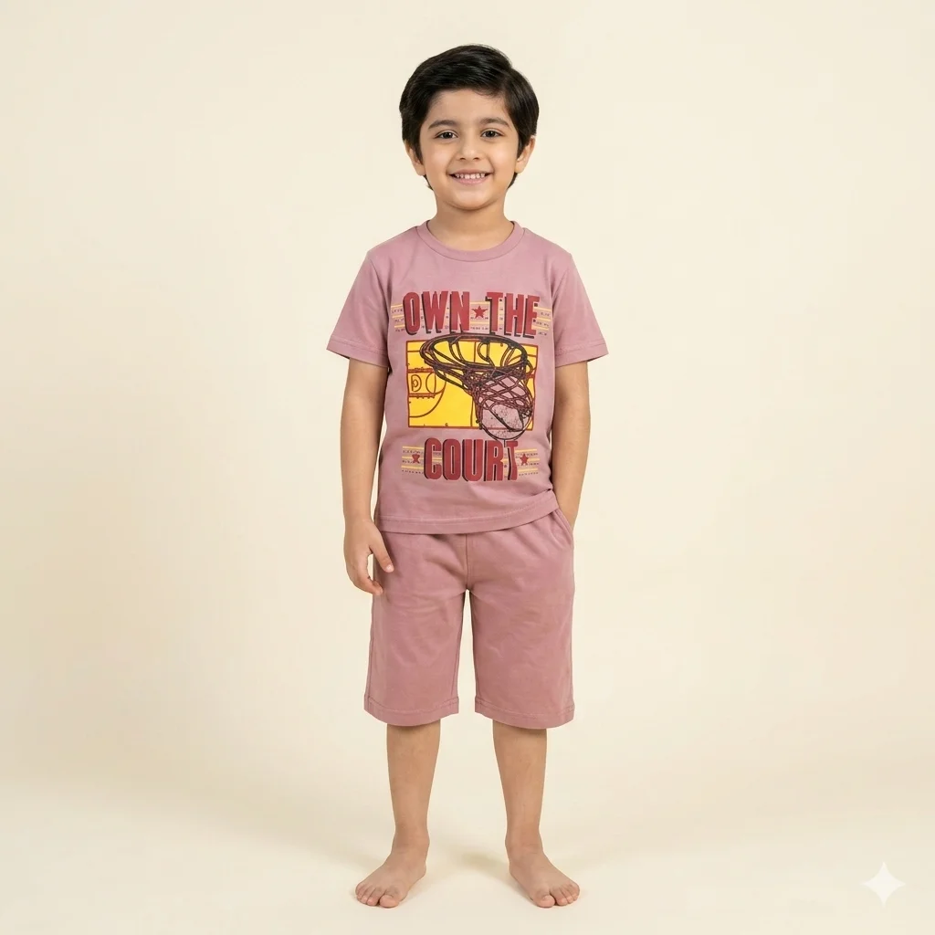 Kids – Shirt and Shorts Light Pink Track Suite For Kids